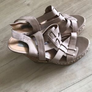 Steve Madden Nude Studded Wedges